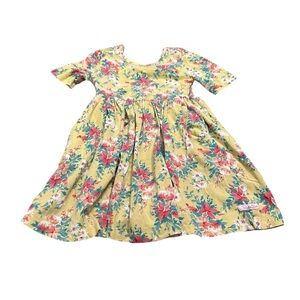 Ruffle Butts Yellow Floral Dress with pockets